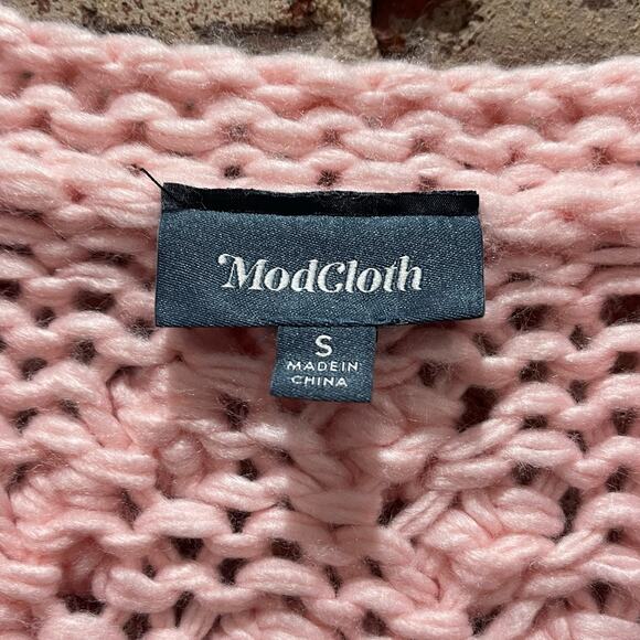 Modcloth Textured Touch Cardigan in Pink Size Small - Picture 4 of 6
